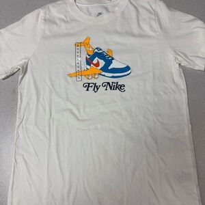 Nike White Crew Tee with Black Logo Print